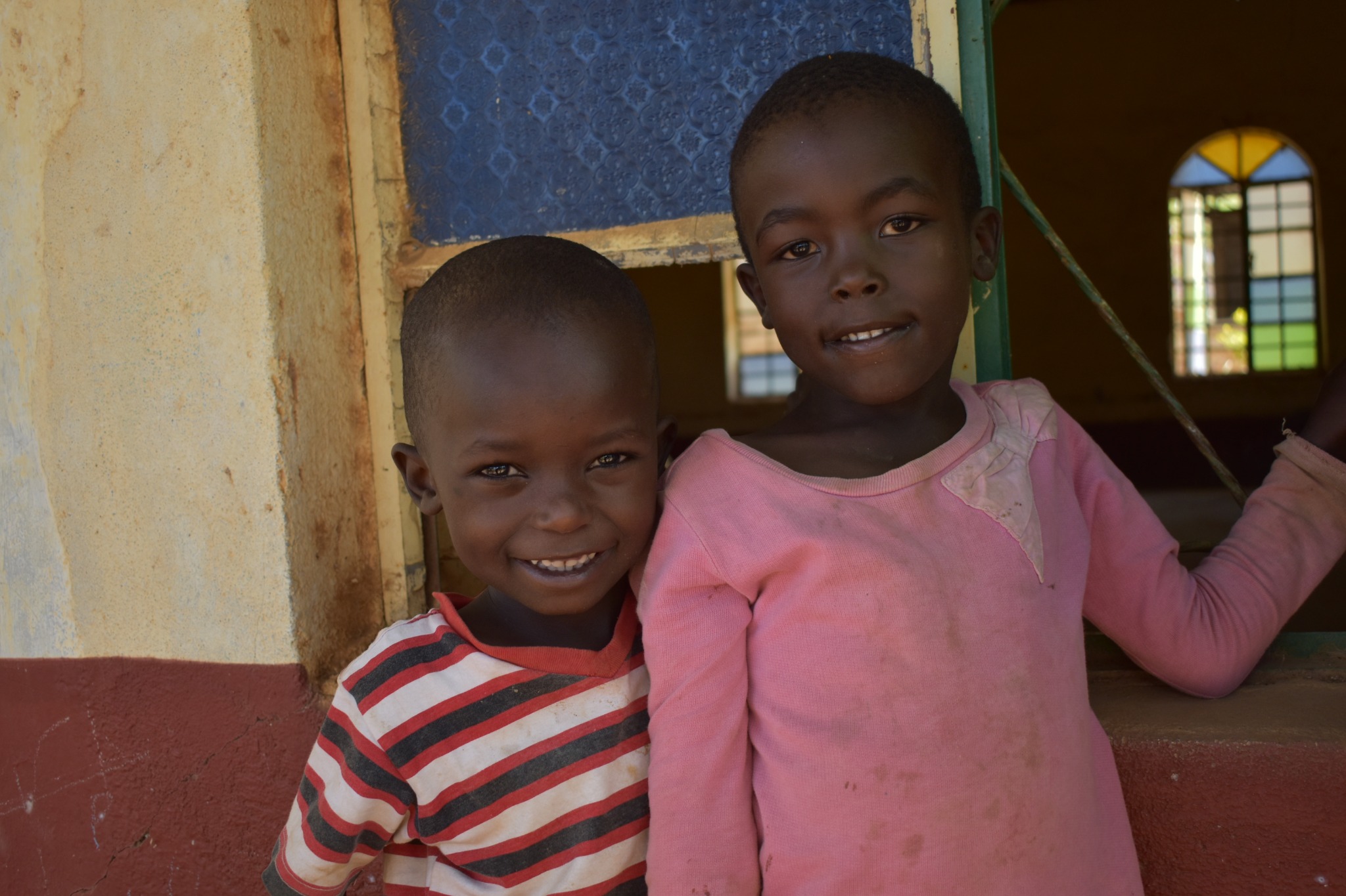 Two children standing together